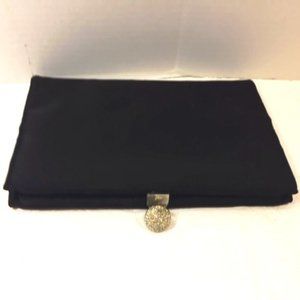 Vintage Coblentz Original Black Satin Clutch Purse w/Rhinestone Clasp